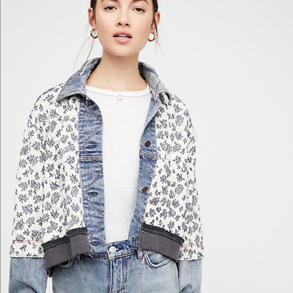 Free People Ditsy Denim Jacket Size XS/S